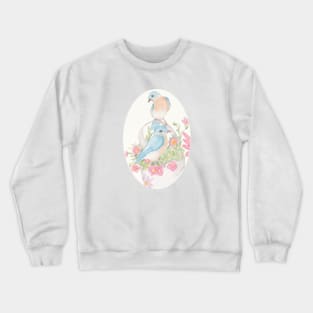 Watercolor cottage birds Crewneck Sweatshirt